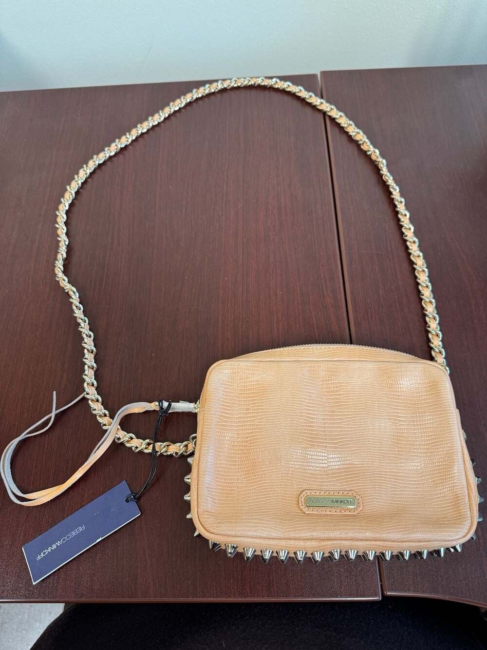 Rebecca Minkoff Flirty Spiked Crossbody Bag Peach